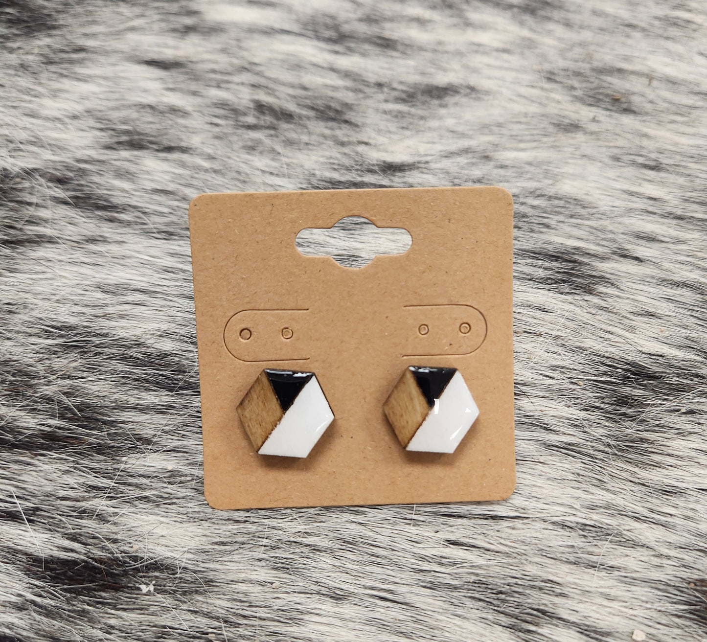 Geometric Earring Black and White