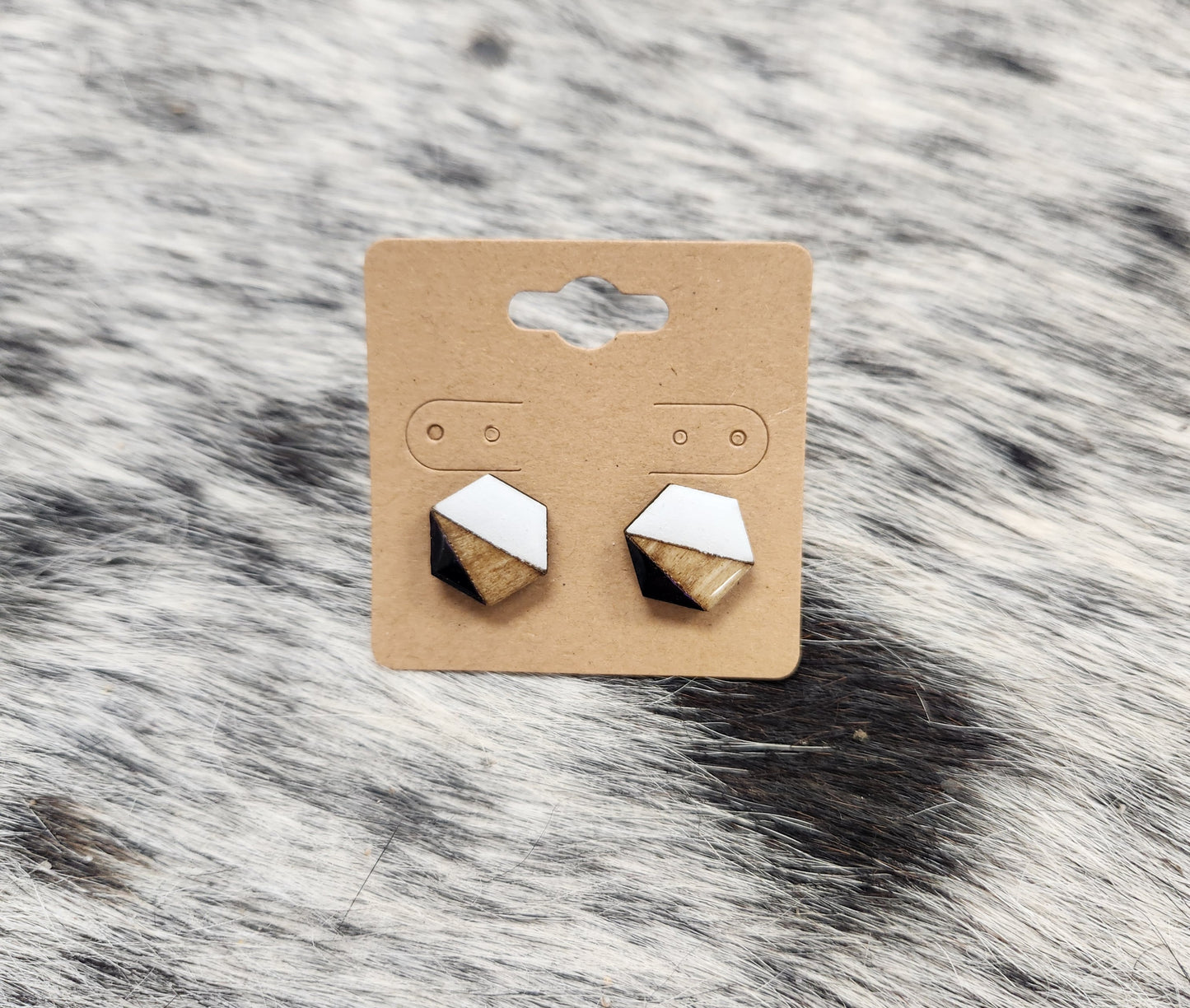 Geometric Earring Black and White