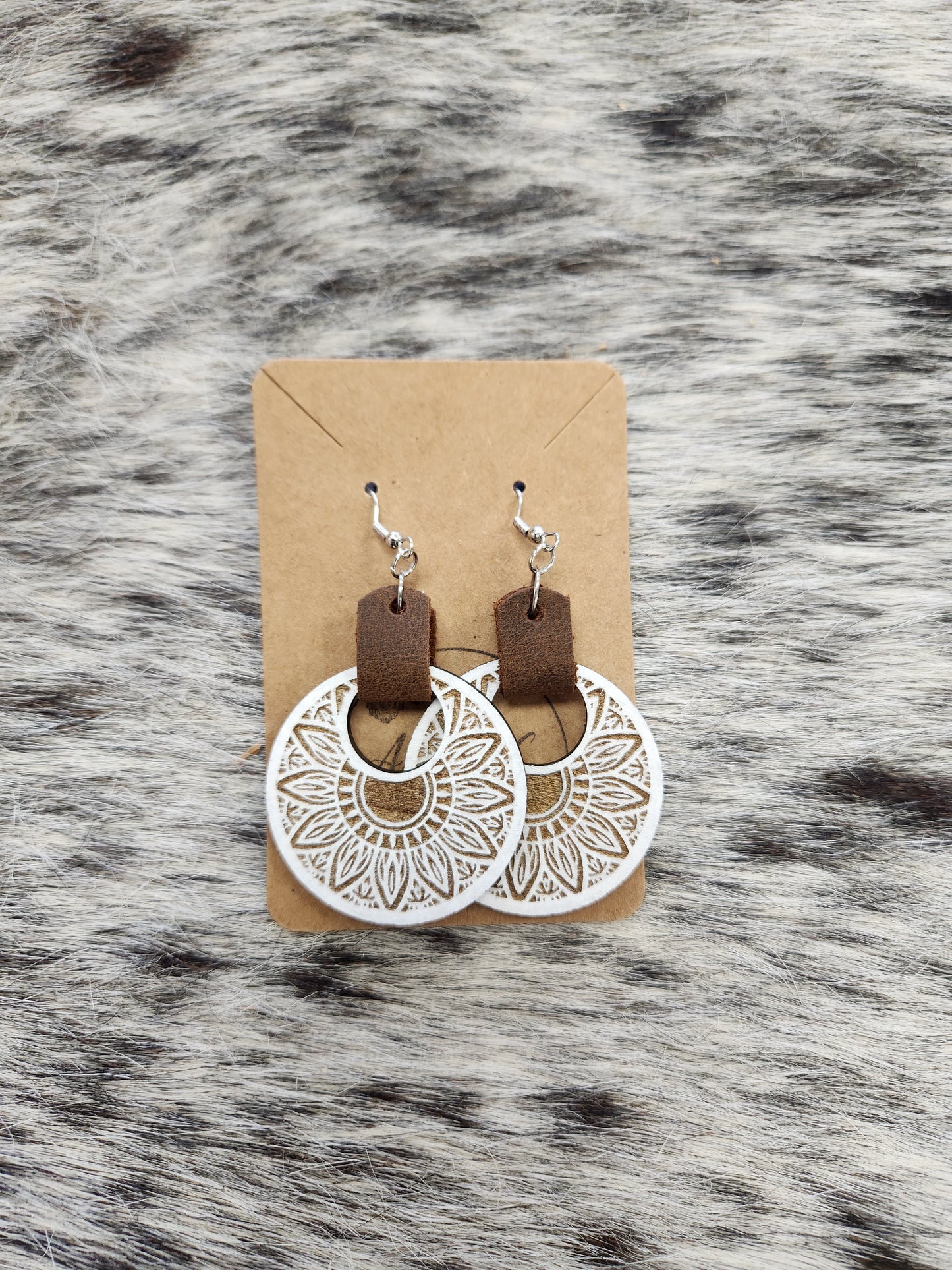 Sunflower Boho wood earrings