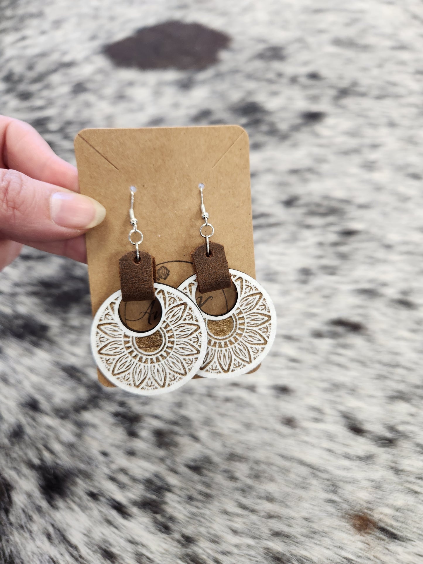 Sunflower Boho wood earrings