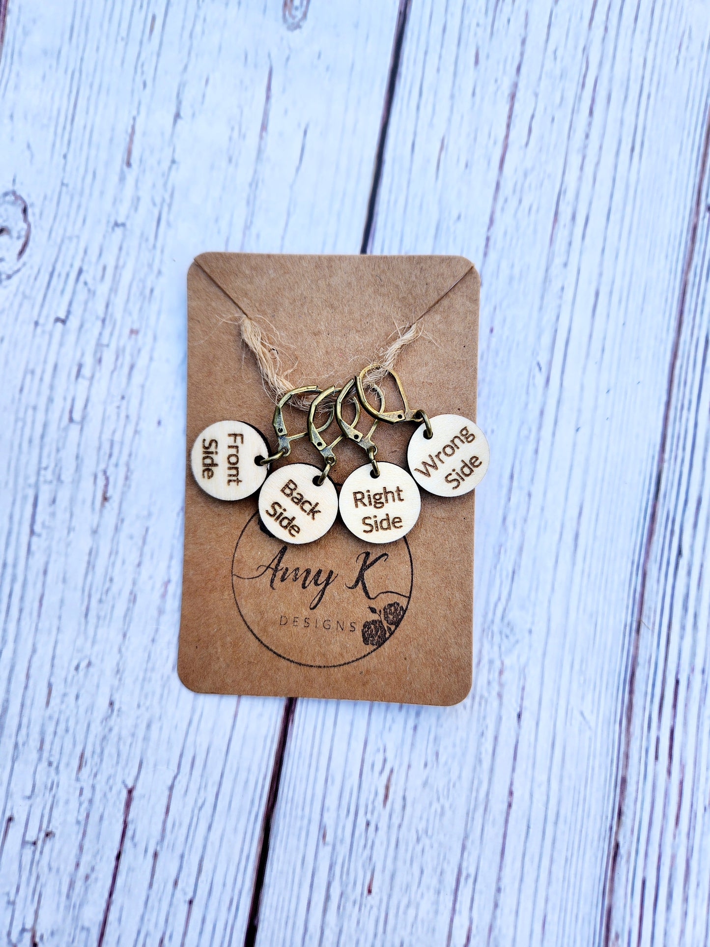 Stitch marker set which side reminder