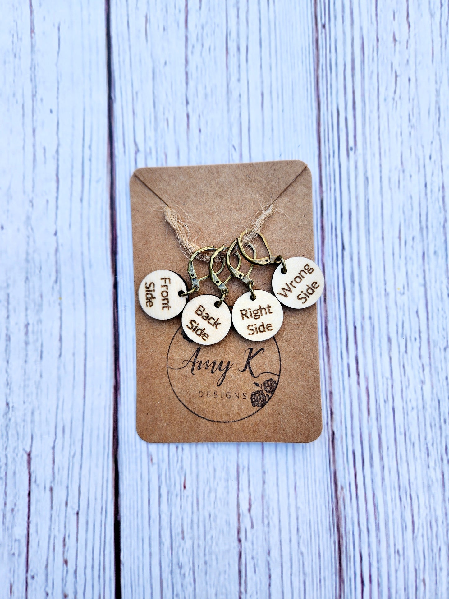 Stitch marker set which side reminder