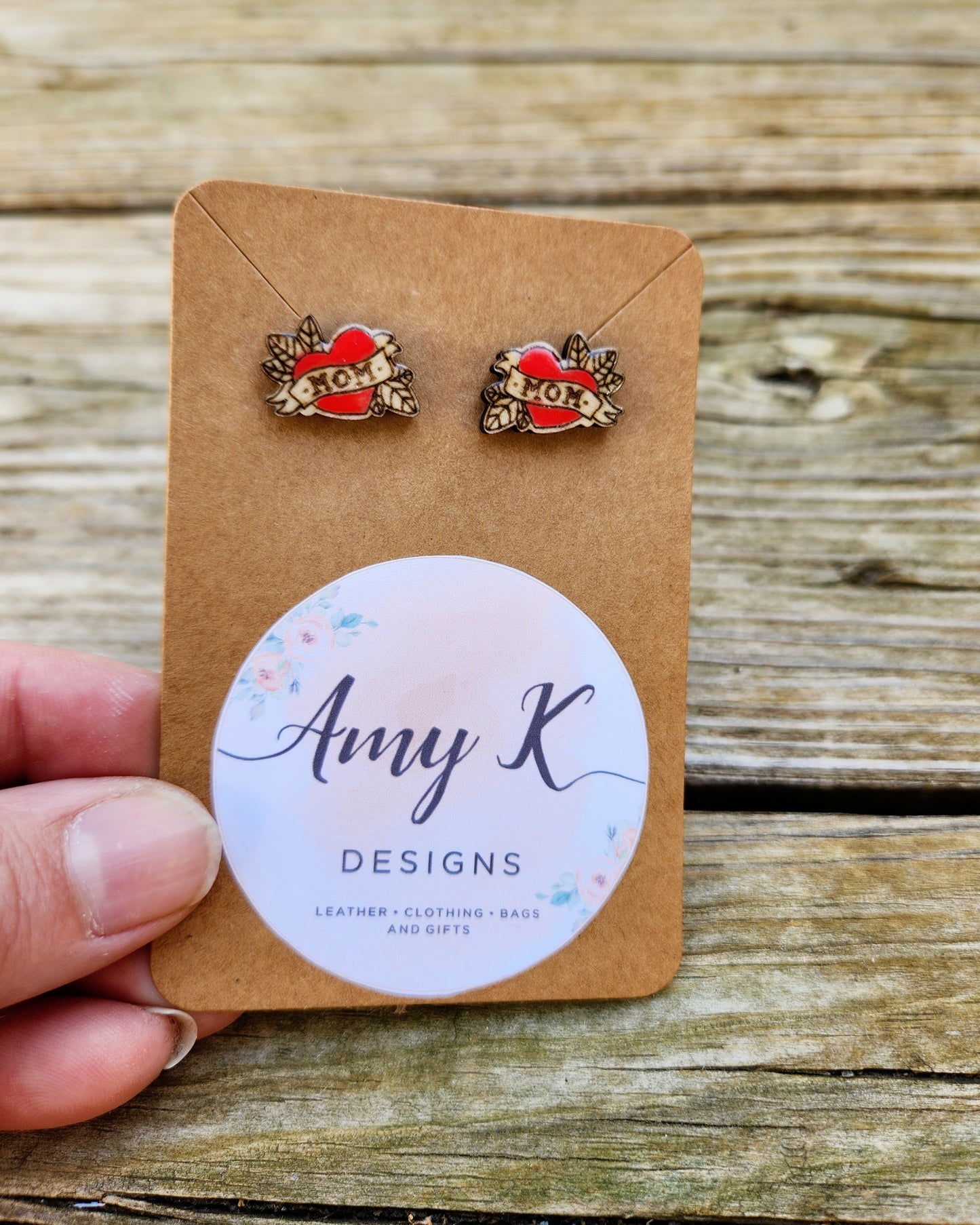 Mom Tattoo Stud Earrings