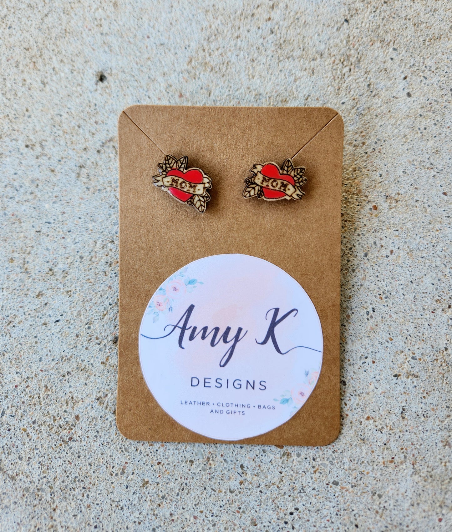 Mom Tattoo Stud Earrings