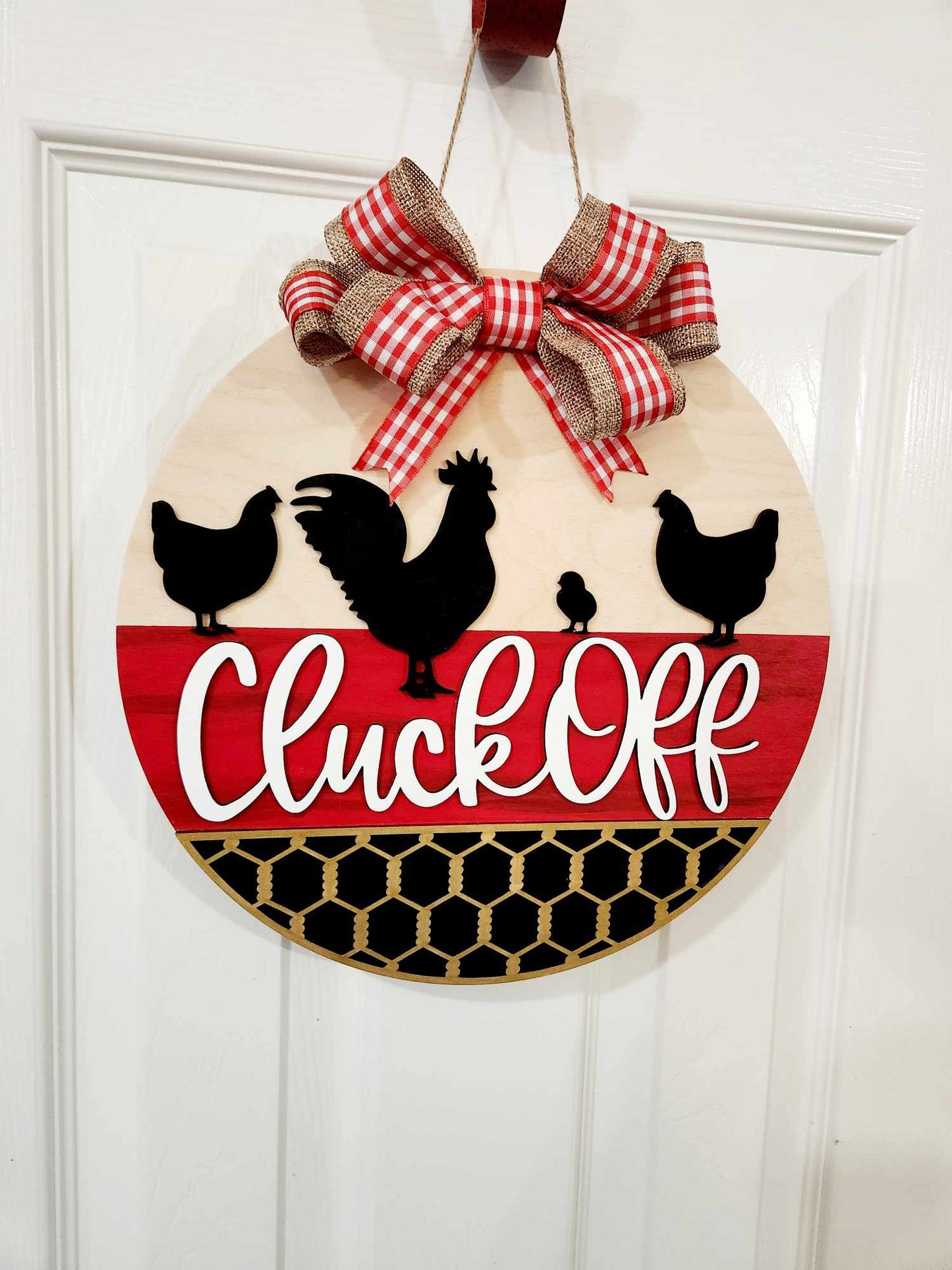 Cluck off Door Sign