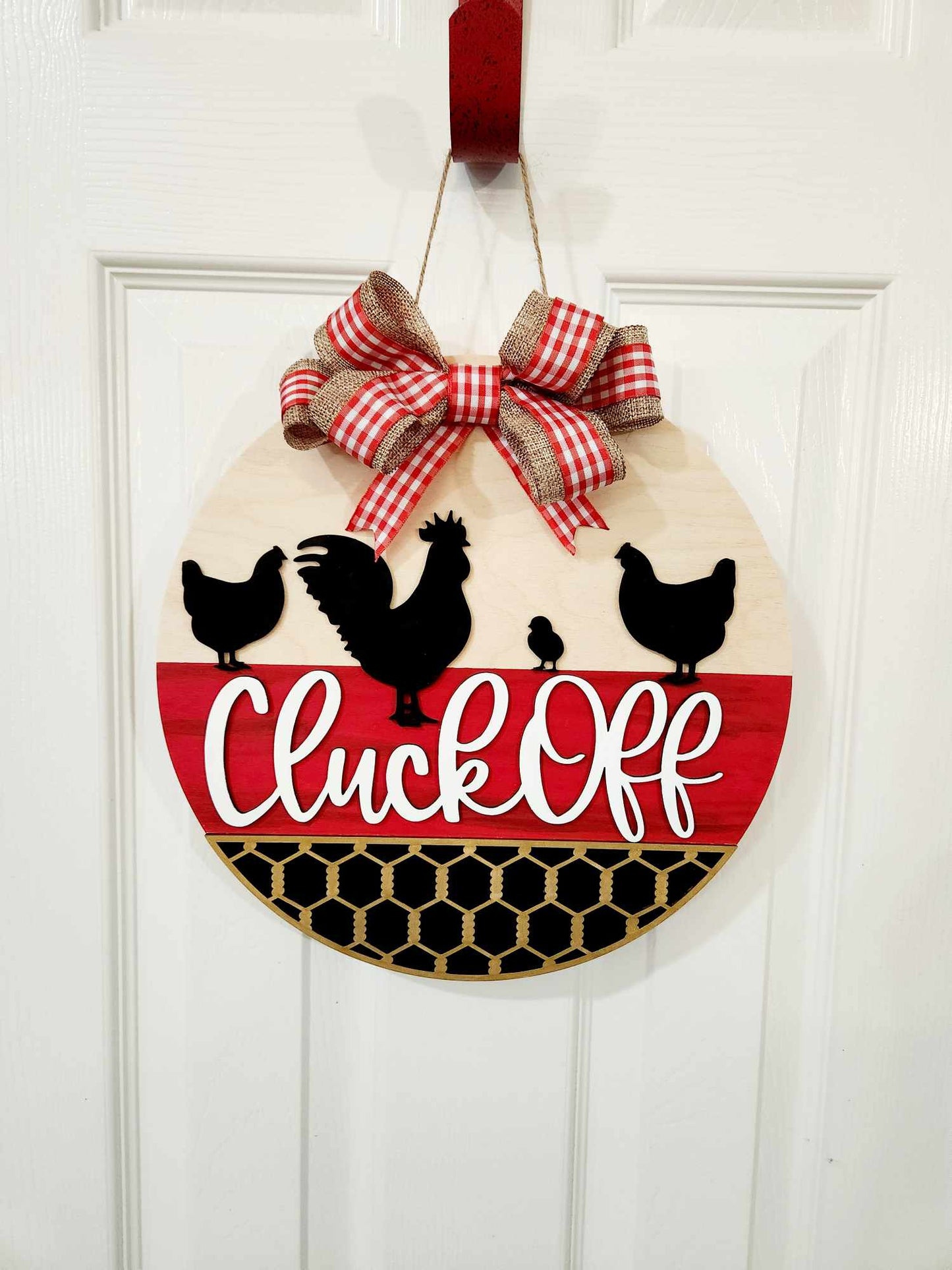 Cluck off Door Sign