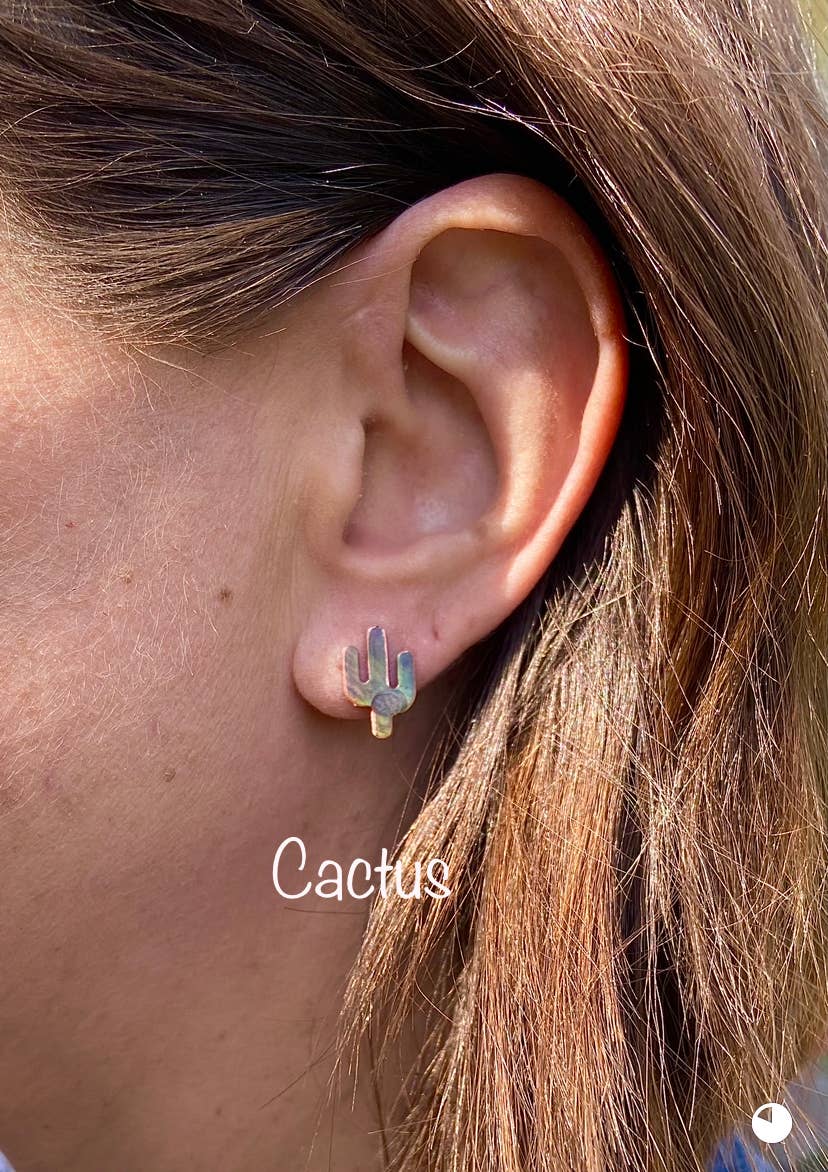 Mini Cactus Stud Earrings