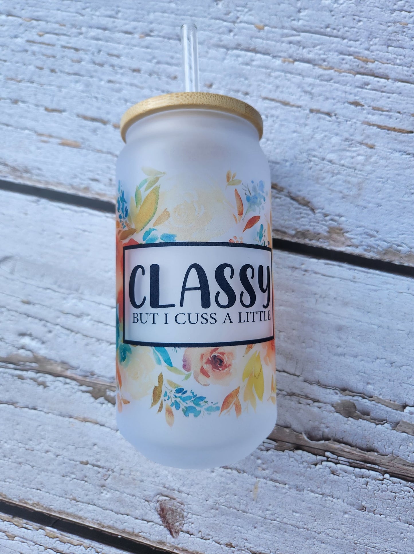 Classy 18oz Glass Cup
