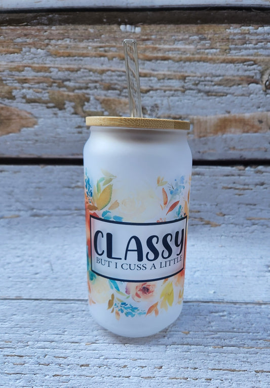 Classy 18oz Glass Cup