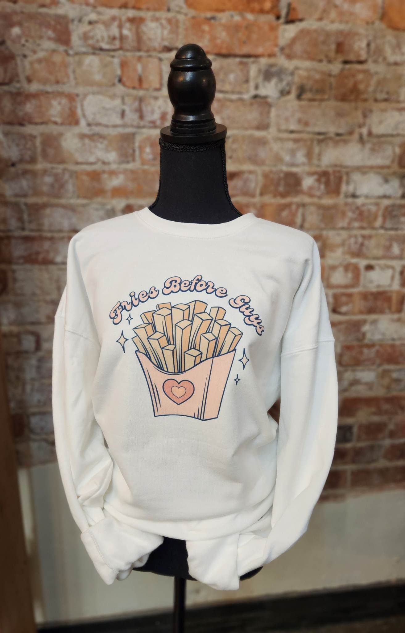 Fries before Guys Valentines Day sweatshirt