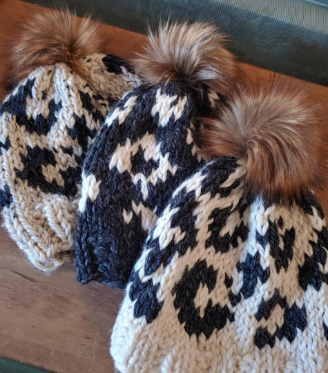 Animal Print Knit Hat