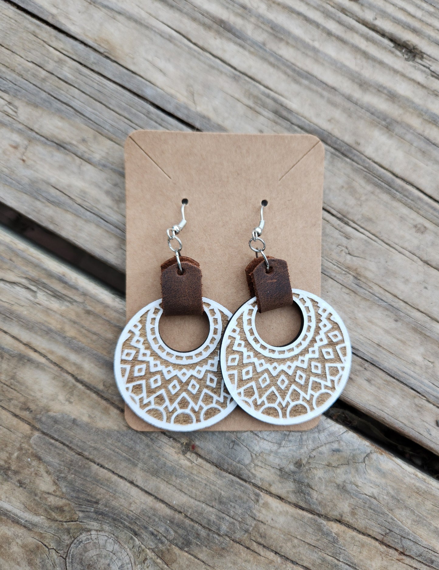 Boho wood earrings