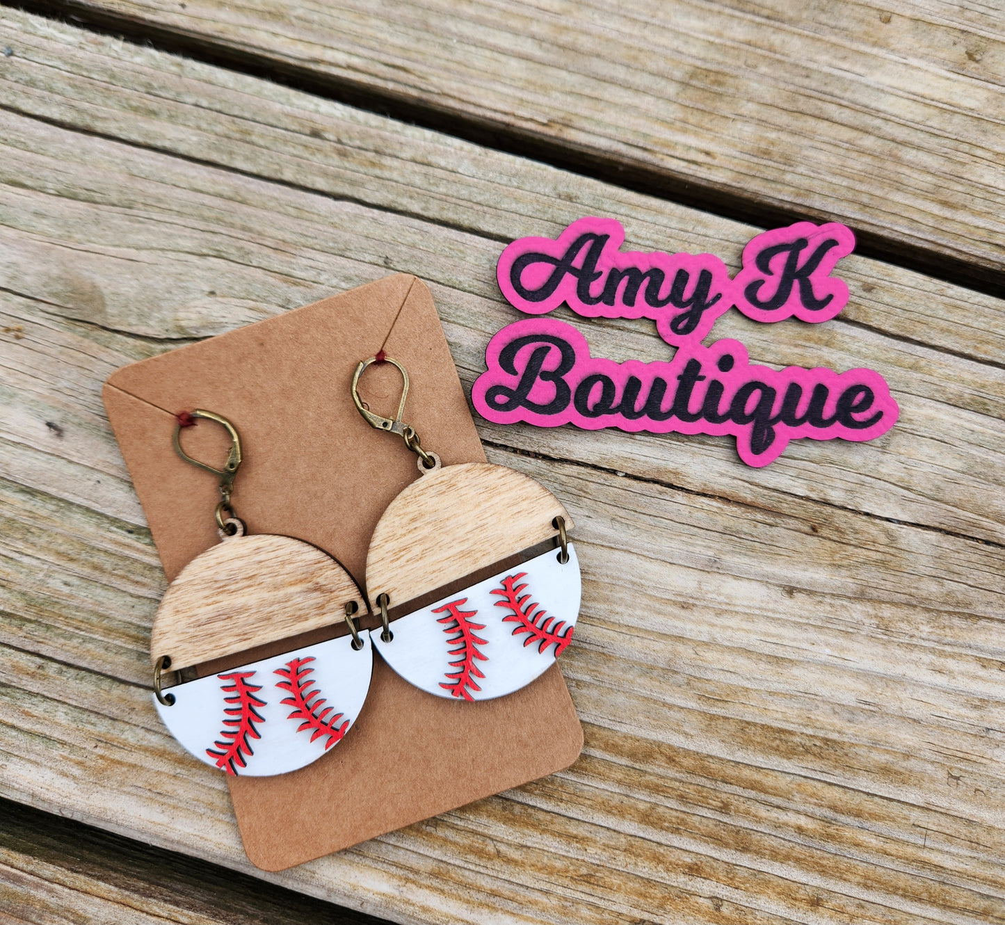 Baseball earrings