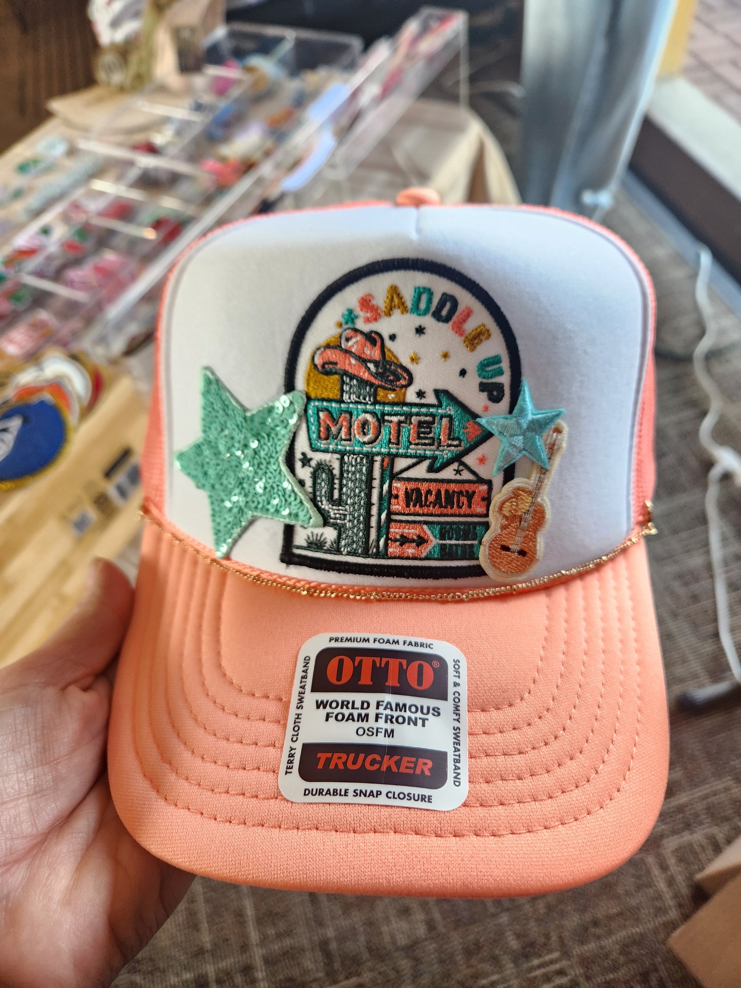 Saddle up motel trucker hat