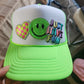 Just have fun neon green trucker hat