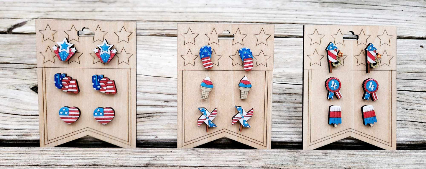 4th of July Stud Earring Set