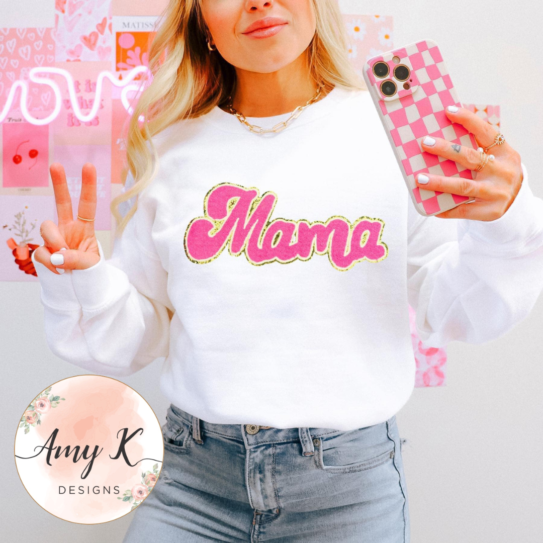 Mama Chenille Patch Sweatshirt