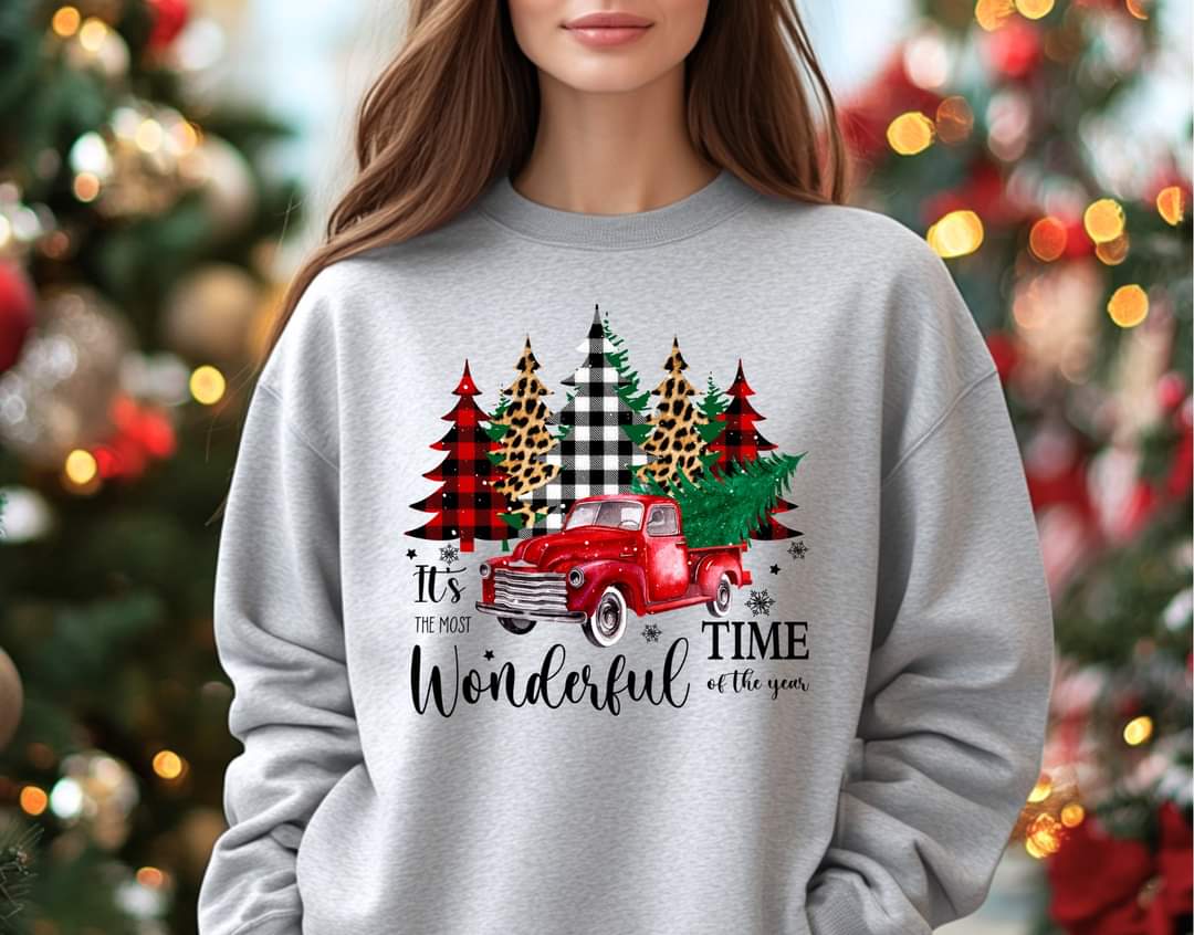 Christmas Truck gray sweatshirt