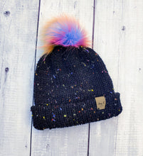 Load image into Gallery viewer, Black neon Knit Beanie
