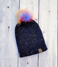 Load image into Gallery viewer, Black neon Knit Beanie
