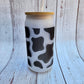Cow Print 18oz Glass Cup
