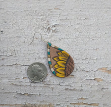 Load image into Gallery viewer, Sunflower tear drop earrings

