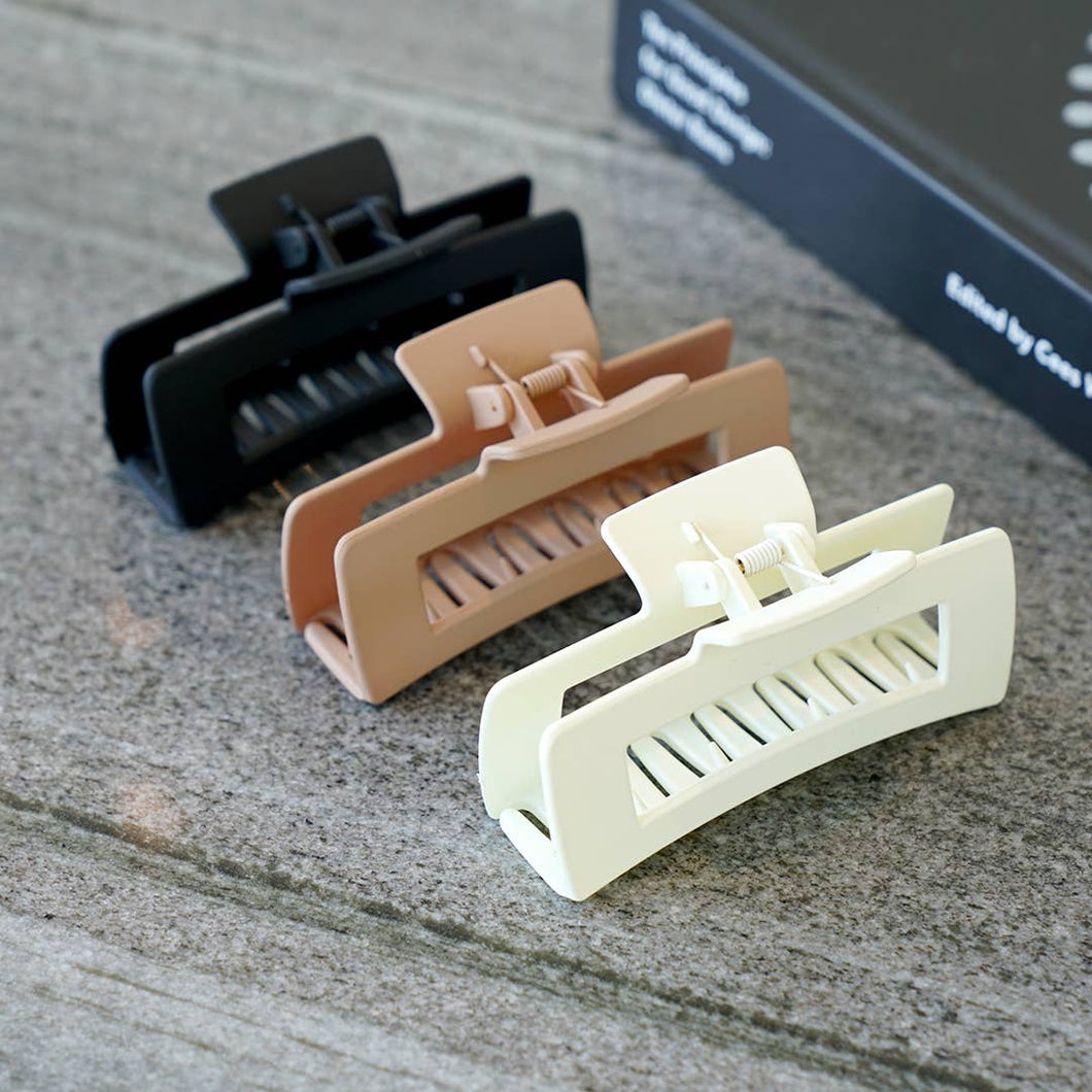 Large Matte Rectangle Hair Claw Hair Clip